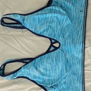 Danskin Light Blue Sports Bra with Navy Trim